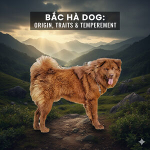 Giống chó Bắc Hà xù với bộ lông dày, dáng đứng khỏe mạnh vùng núi cao