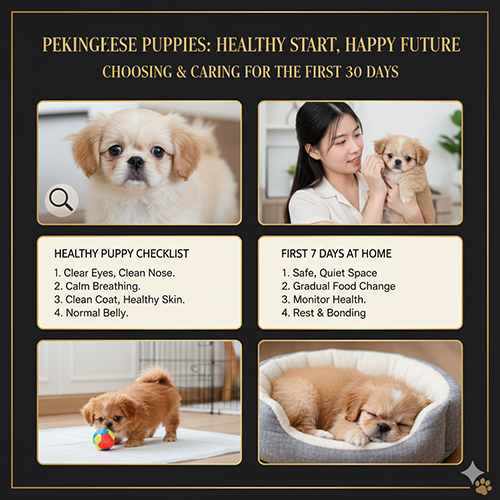 chó Bắc Kinh con khỏe mạnh và cách chăm sóc 30 ngày đầu