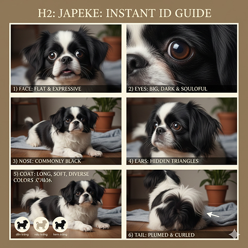 Cách nhận biết chó Bắc Kinh lai Nhật Japeke qua mặt mắt tai lông đuôi