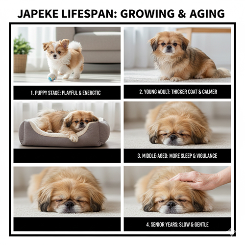 Chó Bắc Kinh lai Nhật khi lớn và các giai đoạn phát triển theo tuổi