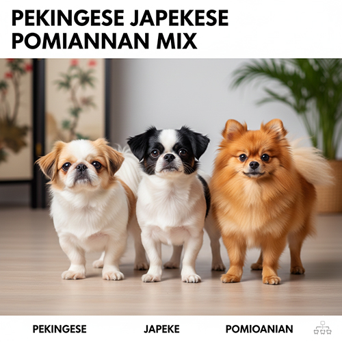 So sánh chó Bắc Kinh, chó Bắc Kinh lai Nhật và chó Bắc Kinh lai Phốc Sóc trong cùng khung hình