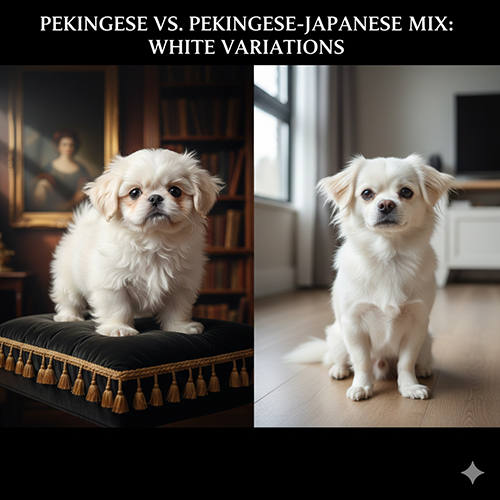 Chó Bắc Kinh lai Nhật màu trắng khác gì chó Bắc Kinh trắng thuần về dáng, mặt và thần thái