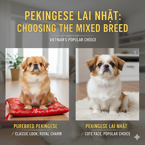 so sánh chó Bắc Kinh thuần chủng và chó Bắc Kinh lai Nhật về ngoại hình