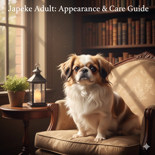 Chó Bắc Kinh lai Nhật khi trưởng thành với ngoại hình nhỏ nhắn, lông xù, mặt tẹt