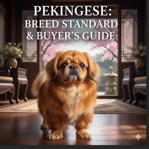 Chó Bắc Kinh thuần chủng dáng chuẩn mặt tẹt lông xù quý tộc