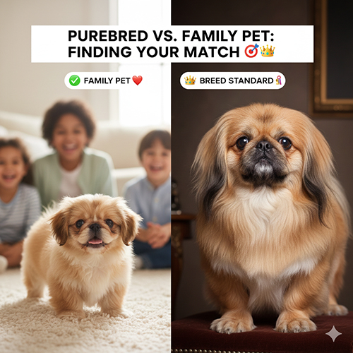 So sánh chó Bắc Kinh thuần chủng và chó Bắc Kinh nuôi làm thú cưng gia đình