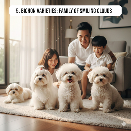 Các dòng Bichon và họ hàng: Maltese, Bolognese, Havanese, Bichon Frise