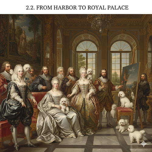 Chó Bichon Frise trong cung điện hoàng gia châu Âu thế kỷ 14–18