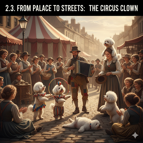 Chó Bichon Frise biểu diễn cùng nghệ sĩ xiếc đường phố châu Âu