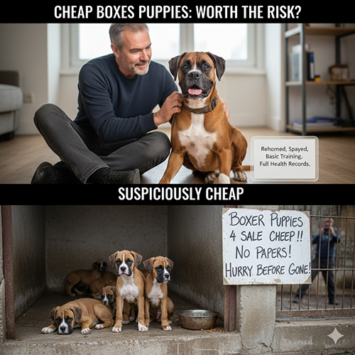 Chó Boxer giá rẻ có thể tiềm ẩn rủi ro về sức khỏe, nguồn gốc và điều kiện nuôi