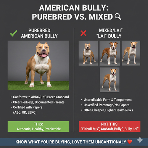 Phân biệt chó Bully thuần chủng và Bully lai trước khi mua