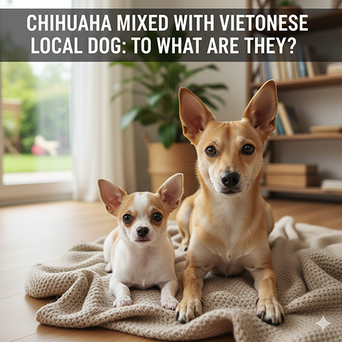 Chó Chihuahua lai chó cỏ Việt Nam nằm trong nhà với ngoại hình nhỏ gọn tai dựng