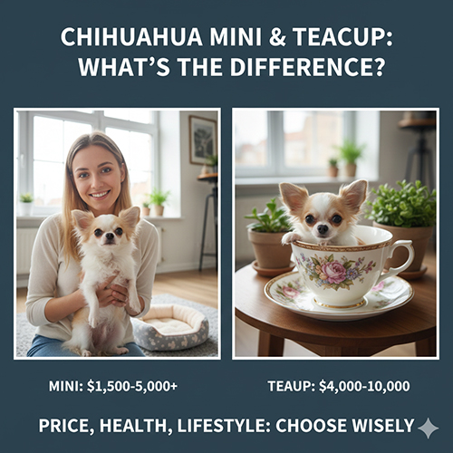 Chó Chihuahua mini và teacup khác nhau gì về kích thước, giá bán và khả năng nuôi