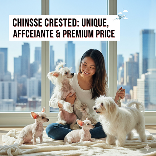 Giống chó có mào Chinese Crested với ngoại hình độc lạ và dáng nhỏ nhắn trong không gian gia đình