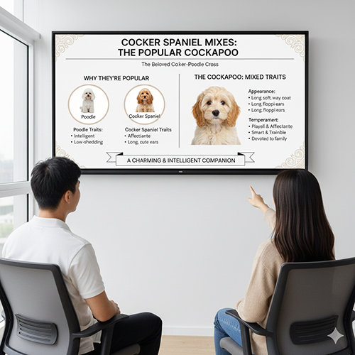 Chó Cocker lai Poodle Cockapoo với ngoại hình đáng yêu và lông xoăn nhẹ