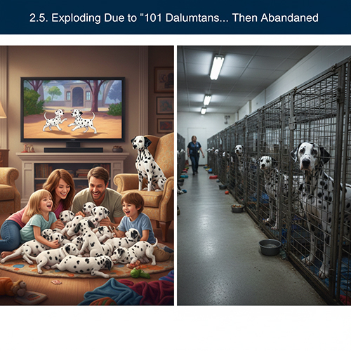 Chó Đốm Dalmatian bùng nổ sau phim 101 chú chó Đốm và bị bỏ rơi