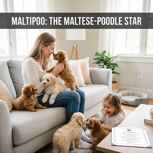 Chó Maltese lai Poodle Maltipoo với ngoại hình nhỏ nhắn, lông xoăn bông