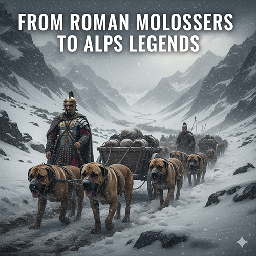 Chó Molosser theo chân quân đội La Mã băng qua dãy núi tuyết châu Âu
