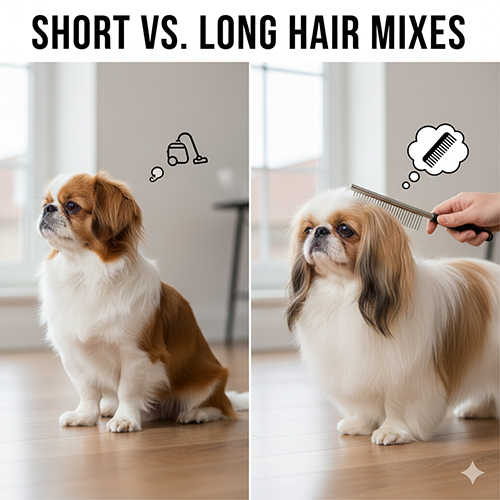 So sánh chó Nhật lai lông ngắn và chó Nhật lai lông xù trong chăm sóc hàng ngày