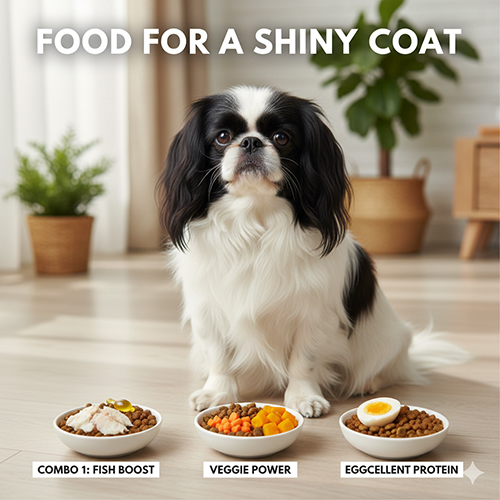 Chó Nhật lông xù với khẩu phần ăn giúp lông bóng mượt và da khỏe