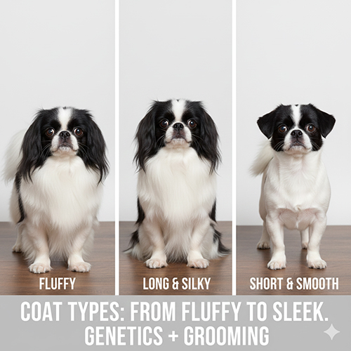 So sánh các kiểu lông chó Nhật Japanese Chin: lông xù, lông dài và lông ngắn