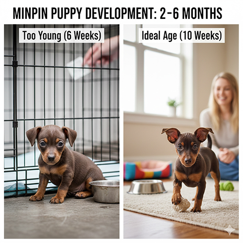 So sánh chó Phốc hươu con quá nhỏ và độ tuổi lý tưởng để đón về nuôi