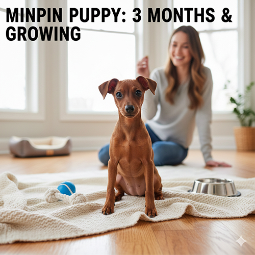 Chó Phốc hươu con 3 tháng tuổi khỏe mạnh trong nhà, giai đoạn đầu phát triển