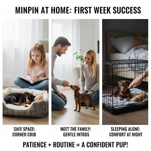 Chó Phốc hươu con làm quen môi trường mới và các thành viên trong gia đình