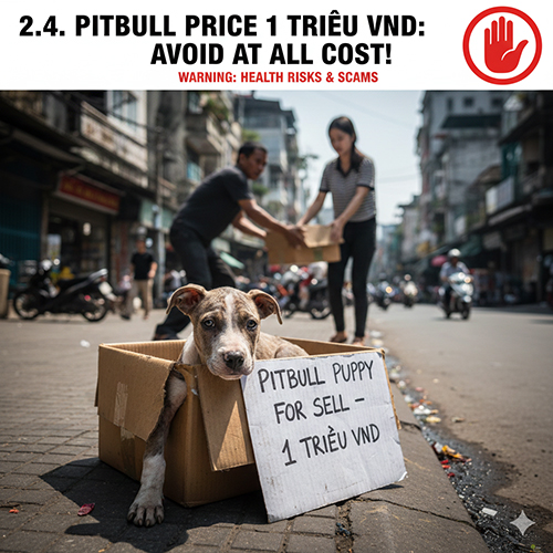 Chó Pitbull con bị rao bán giá 1–2 triệu đồng tiềm ẩn nhiều rủi ro về sức khỏe và lừa đảo