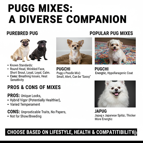 Chó Pug lai phổ biến và so sánh ưu nhược điểm với chó Pug thuần