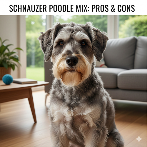 Chó Schnauzer lai Poodle với bộ lông xoăn nhẹ, dáng nhỏ gọn, thông minh và thân thiện