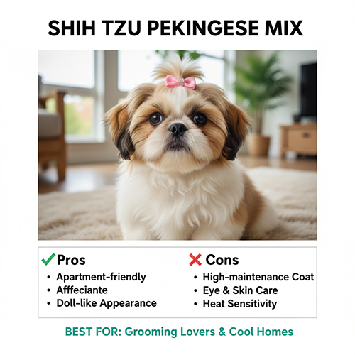 Chó Shih Tzu lai Bắc Kinh lông dài mềm mặt bầu mắt to nuôi trong nhà