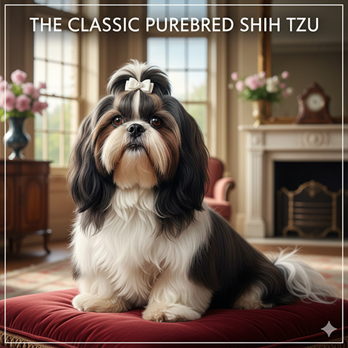 Chó Shih Tzu thuần chủng ngoại hình classic với lông dài, mặt hoa cúc và dáng quý tộc