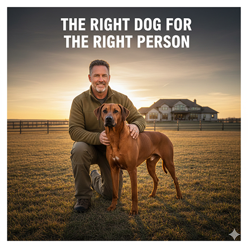 Chó xoáy Nam Phi Rhodesian Ridgeback bên người chủ trong không gian rộng