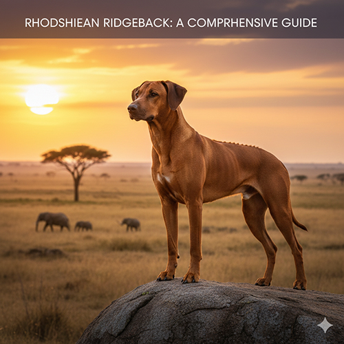 Chó xoáy Nam Phi Rhodesian Ridgeback đứng trên thảo nguyên châu Phi