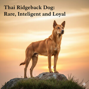 Chó Xoáy Thái đứng oai vệ, thân hình săn chắc và dải xoáy lưng đặc trưng