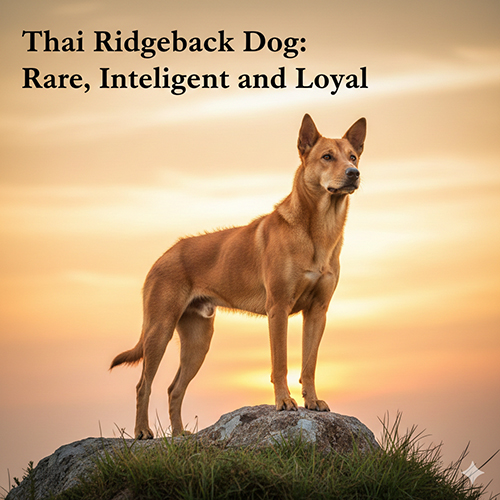 Chó Xoáy Thái đứng oai vệ, thân hình săn chắc và dải xoáy lưng đặc trưng