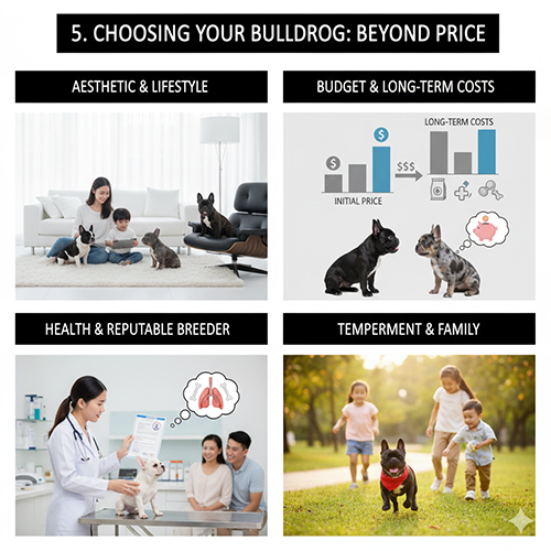 Cách chọn màu Bull Pháp phù hợp: dựa trên gu thẩm mỹ, ngân sách, sức khỏe và uy tín nơi bán