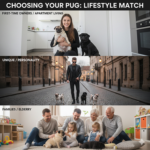 Chọn màu lông và kích thước chó Pug phù hợp với lối sống gia đình