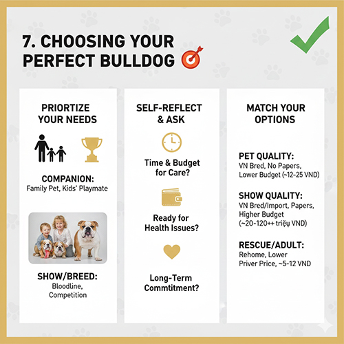 Cách chọn mức giá và kênh mua Bulldog Anh phù hợp