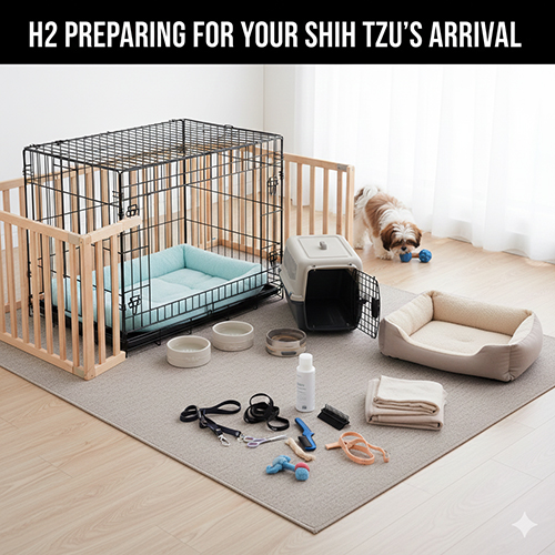 Chuẩn bị không gian và đồ dùng trước khi đón chó Shih Tzu về nhà