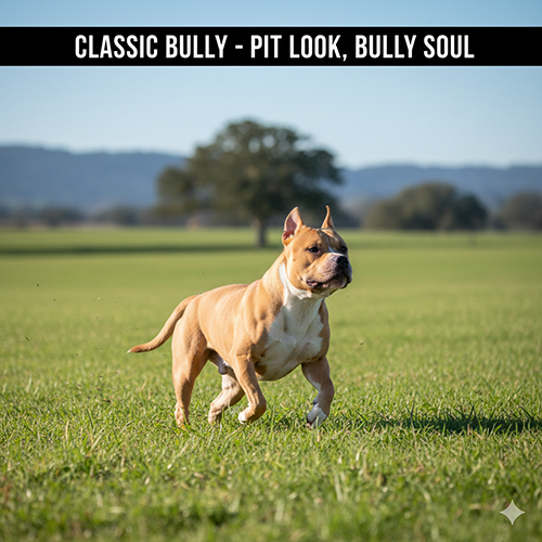 Chó Classic Bully với dáng thể thao, cơ bắp gọn và phong cách gần Pitbull