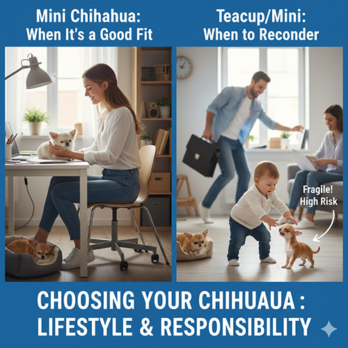 Khi nào nên nuôi Chihuahua mini và khi nào không nên chọn teacup vì rủi ro sức khỏe và chăm sóc