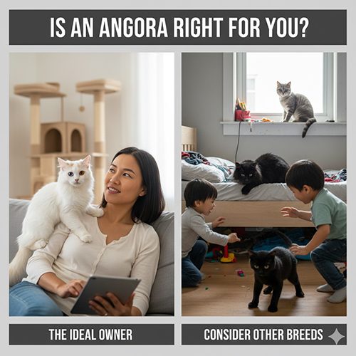 Có nên nuôi mèo Angora không và ai là người phù hợp với giống mèo này