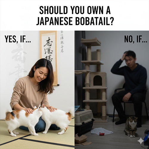 So sánh người nuôi phù hợp với mèo cộc đuôi Nhật Bản và các trường hợp nên cân nhắc chọn giống khác
