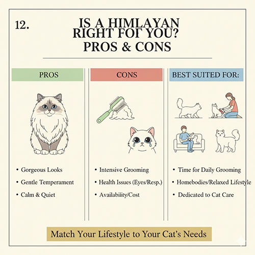 Đánh giá ưu nhược điểm và mức độ phù hợp khi nuôi mèo Himalaya trong gia đình