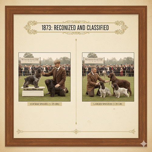 Cocker Spaniel được The Kennel Club công nhận và phân loại năm 1873