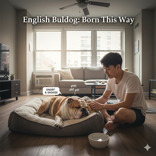 Đặc điểm chó Bulldog Anh mũi ngắn, thân hình chắc, da nhăn và tính cách hiền lành