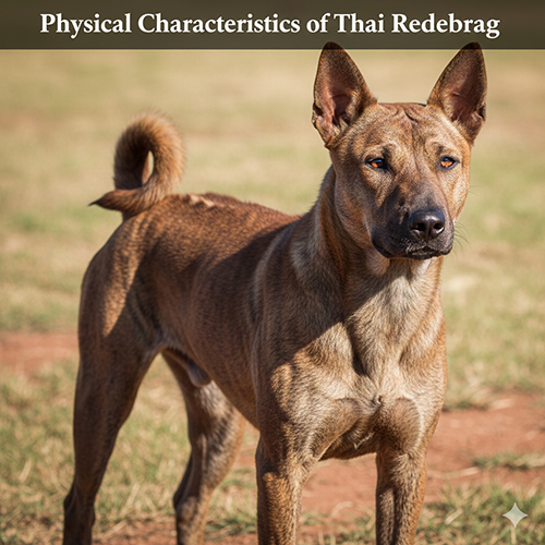 Chó Xoáy Thái với thân hình cơ bắp, tai dựng và mào xoáy lưng rõ nét