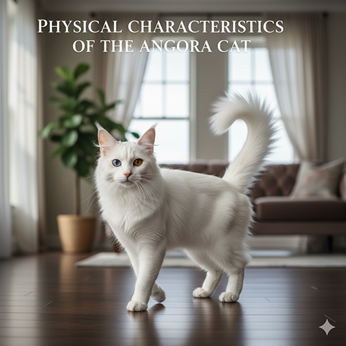 Đặc điểm ngoại hình mèo Angora thân dài mảnh đuôi xù mềm mại